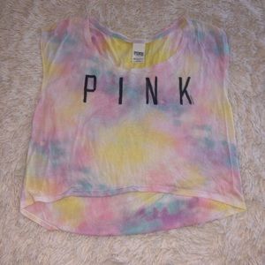 Small Tie-Dyed PINK Crop Top
